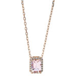 Collier 4er-Krappe Rosegold 18kt 0,07 Diamantschmuck Farbstein 0,94 ct - 4J747