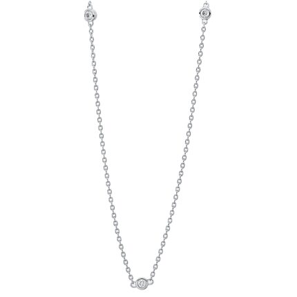 Collier Zarge Weißgold 18kt 0,18 Diamantschmuck mit 5 Diamanten - 4L991