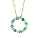 Collier Gelbgold 18kt 0,26 Diamantschmuck Farbstein 0,78 ct - 4N101
