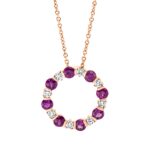 Collier Rosegold 18kt 0,26 Diamantschmuck Farbstein 1,06 ct - 4N102