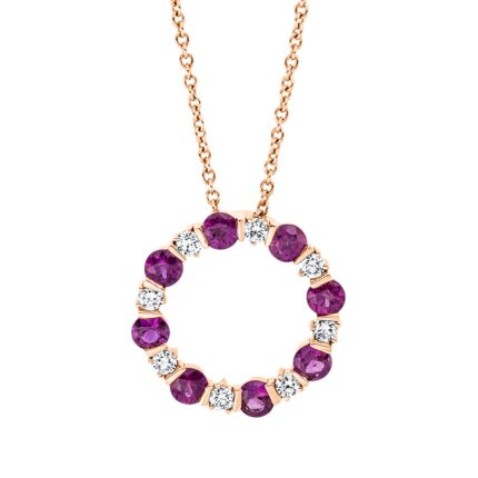 Collier Rosegold 18kt 0,26 Diamantschmuck Farbstein 1,06 ct - 4N102