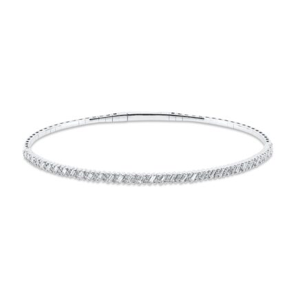 Armreif Weißgold 18kt 0,87 Diamantschmuck mit 101 Diamanten - 6A973