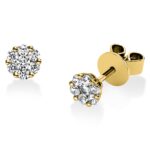 Ohrstecker Gelbgold 18kt 0,33 Diamantschmuck mit 14 Diamanten - 2A447