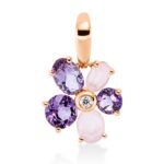 Anhänger Rosegold 18kt 0,03 Diamantschmuck Farbstein 1,7 ct - 3H497