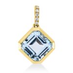 Anhänger Gelbgold 18kt 0,06 Diamantschmuck Farbstein 6,7 ct - 3H502
