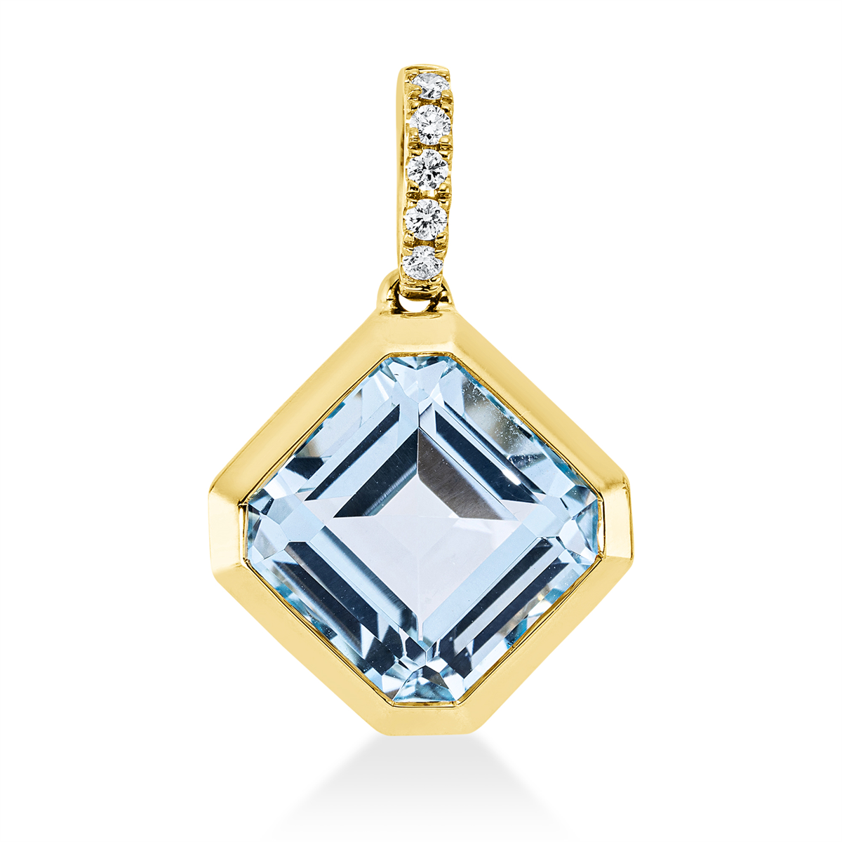 3H502G Anhänger Gelbgold 18kt 0,06 Diamantschmuck Farbstein 6,7 ct - 3H502 – Bild 1