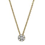 Collier Gelbgold 18kt 0,27 Diamantschmuck mit 7 Diamanten - 4A214