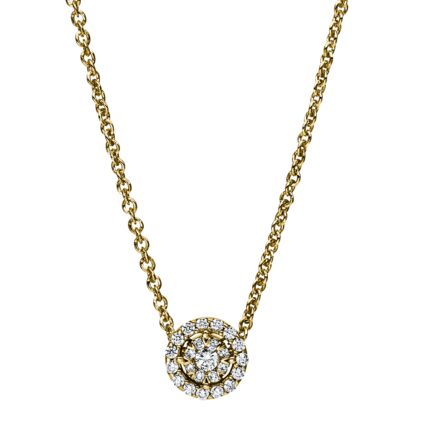 Collier Gelbgold 18kt 0,12 Diamantschmuck mit 24 Diamanten - 4D936