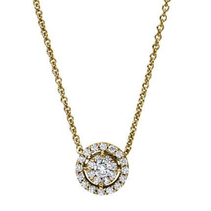 Collier Gelbgold 18kt 0,30 Diamantschmuck mit 25 Diamanten - 4D938