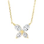 Collier Gelbgold 18kt 0,60 Diamantschmuck mit 4 Diamanten - 4N162