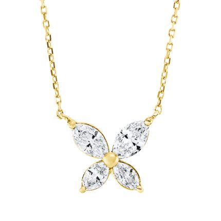 Collier Gelbgold 18kt 0,60 Diamantschmuck mit 4 Diamanten - 4N162