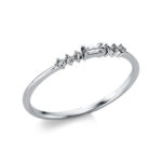 Baguette Weißgold 18kt 0,08 Diamantringe mit 7 Diamanten - 1AD54