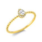 Solitaeire Gelbgold 18kt 0,13 Diamantringe mit 14 Diamanten - 1BF10
