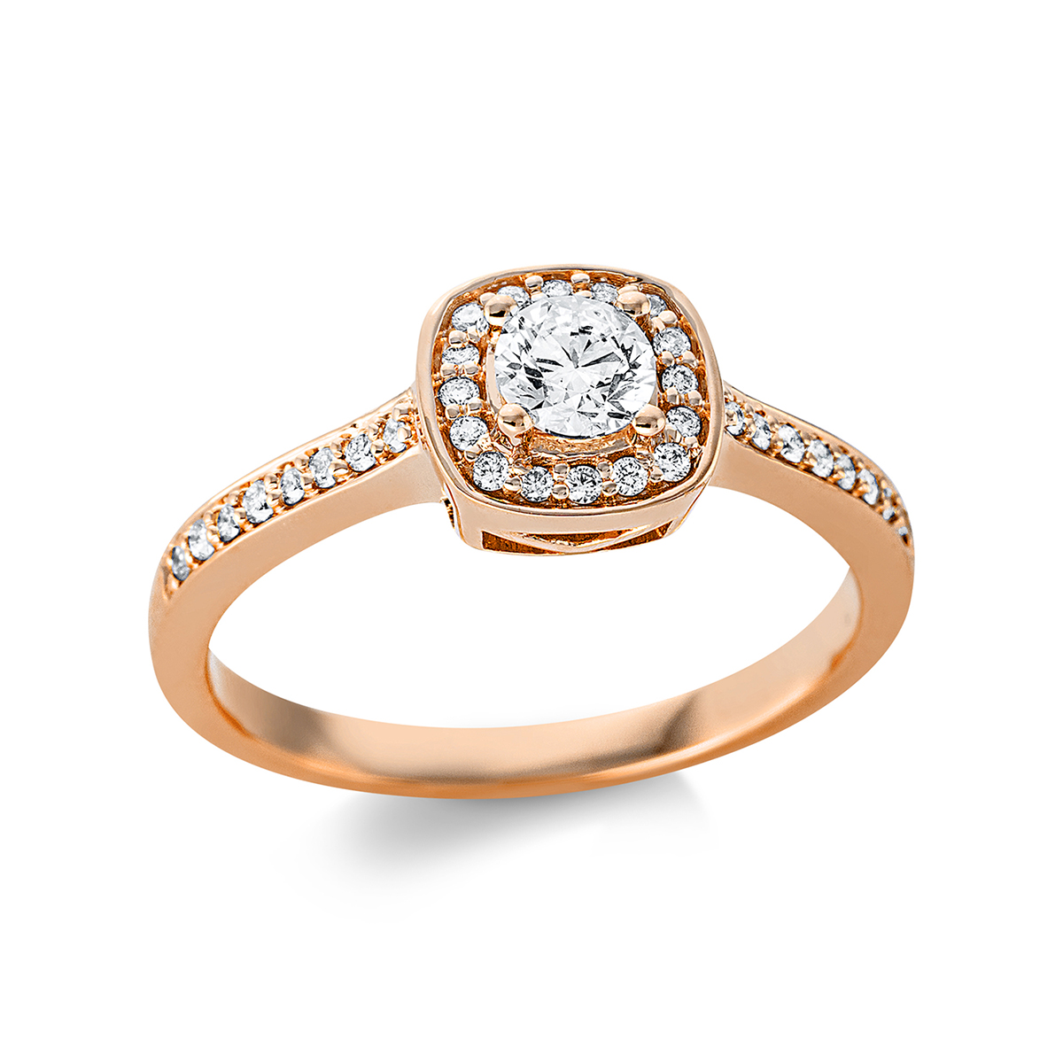 1BF81R Solitaeire 4er-Krappe Rosegold 18kt 0,47 Diamantringe mit 33 Diamanten - 1BF81 – Bild 1