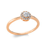 Solitaeire 4er-Krappe Rosegold 18kt 0,27 Diamantringe mit 13 Diamanten - 1BF82