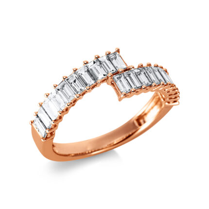 Baguette Rosegold 18kt 0,89 Diamantringe mit 20 Diamanten - 1BI54