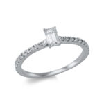 Solitaeire 4er-Krappe Weißgold 18kt 0,53 Diamantringe mit 23 Diamanten - 1CD18