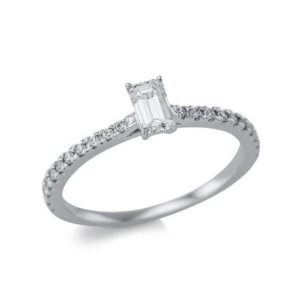 Solitaeire 4er-Krappe Weißgold 18kt 0,53 Diamantringe mit 23 Diamanten - 1CD18