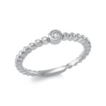 Solitaeire Zarge Weißgold 18kt 0,05 Diamantringe mit 1 Diamanten - 1CD28