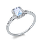 Farbstein 4er-Krappe Weißgold 18kt 0,19 Diamantringe Farbstein 0,64 ct - 1CI24