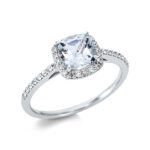 Farbstein 4er-Krappe Weißgold 18kt 0,18 Diamantringe Farbstein 0,96 ct - 1CI70