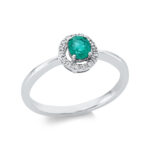 Farbstein 4er-Krappe Weißgold 18kt 0,05 Diamantringe Farbstein 0,35 ct - 1CM02