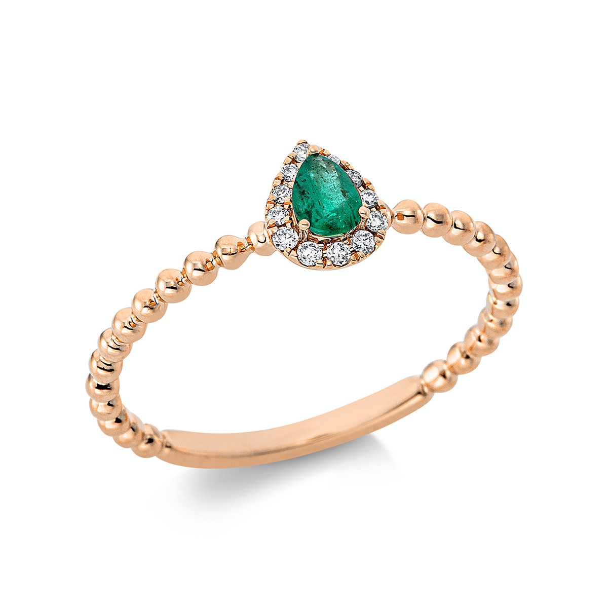 1CM41R Farbstein 3er-Krappe Rosegold 18kt 0,05 Diamantringe Farbstein 0,14 ct - 1CM41 – Bild 1