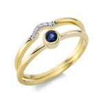 Farbstein Gelbgold 18kt 0,03 Diamantringe Farbstein 0,14 ct - 1CP41