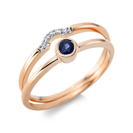 Farbstein Rosegold 18kt 0,03 Diamantringe Farbstein 0,11 ct - 1CP41