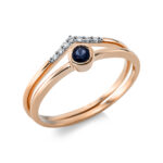 Farbstein Rosegold 18kt 0,04 Diamantringe Farbstein 0,1 ct - 1CP43