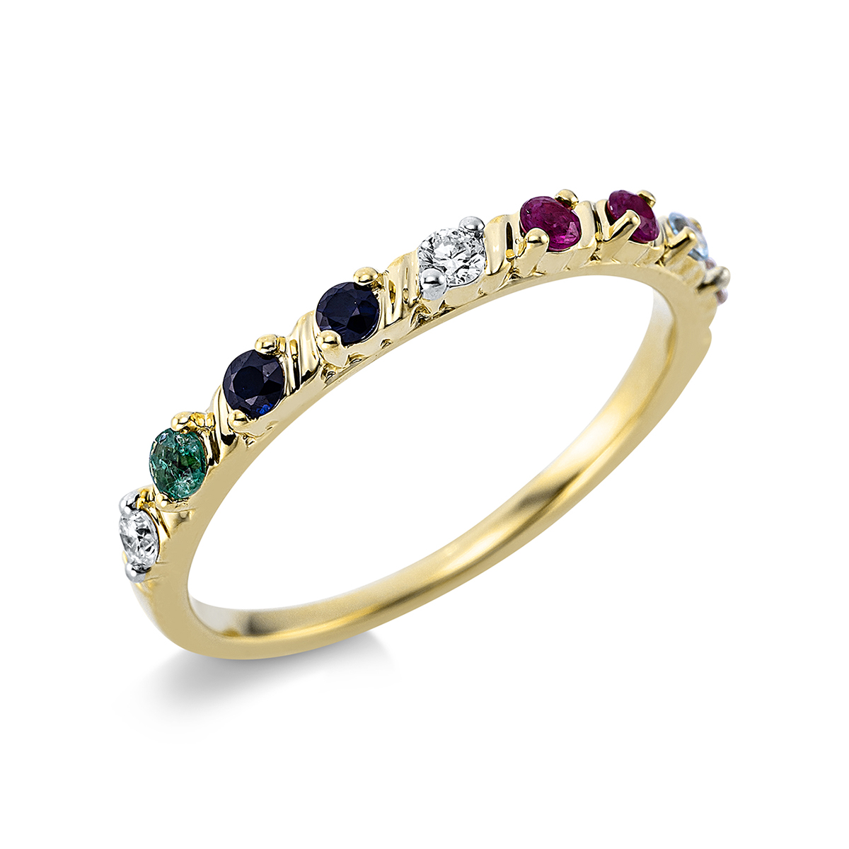 1CP62G Farbstein Gelbgold 18kt 0,10 Diamantringe Farbstein 0,24 ct - 1CP62 – Bild 1