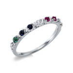 Farbstein Weißgold 18kt 0,10 Diamantringe Farbstein 0,24 ct - 1CP62