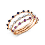 Farbstein Rosegold 18kt 0,14 Diamantringe Farbstein 0,33 ct - 1CP73