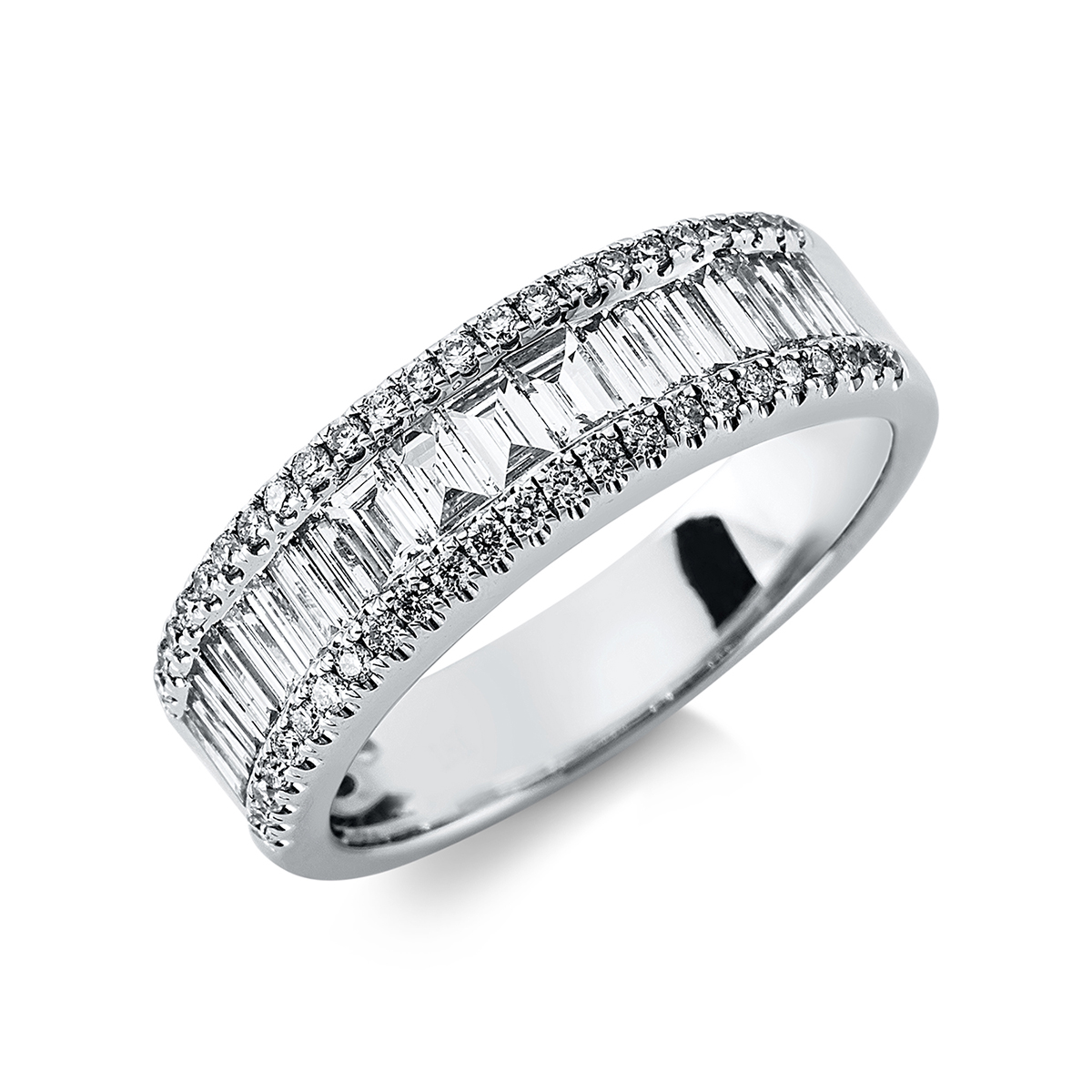 1CU51W Baguette Weißgold 18kt 0,93 Diamantringe mit 68 Diamanten - 1CU51 – Bild 1
