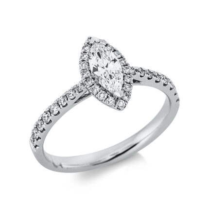 Solitaeire Weißgold 18kt 0,75 Diamantringe mit 35 Diamanten - 1CY70