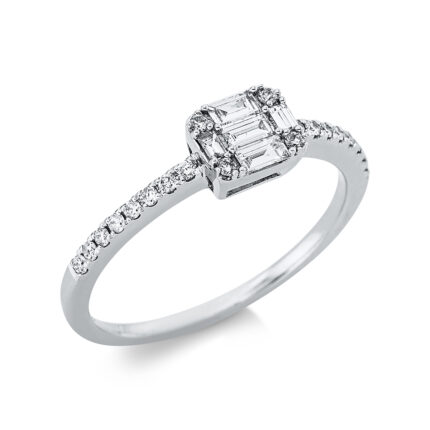 Baguette Weißgold 18kt 0,32 Diamantringe mit 25 Diamanten - 1CZ32