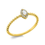 Solitaeire Gelbgold 18kt 0,12 Diamantringe mit 15 Diamanten - 1DB10