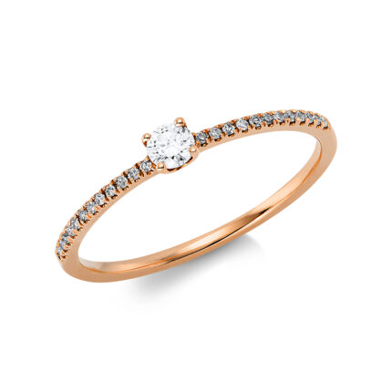 Solitaeire Rosegold 18kt 0,17 Diamantringe mit 25 Diamanten - 1DB12