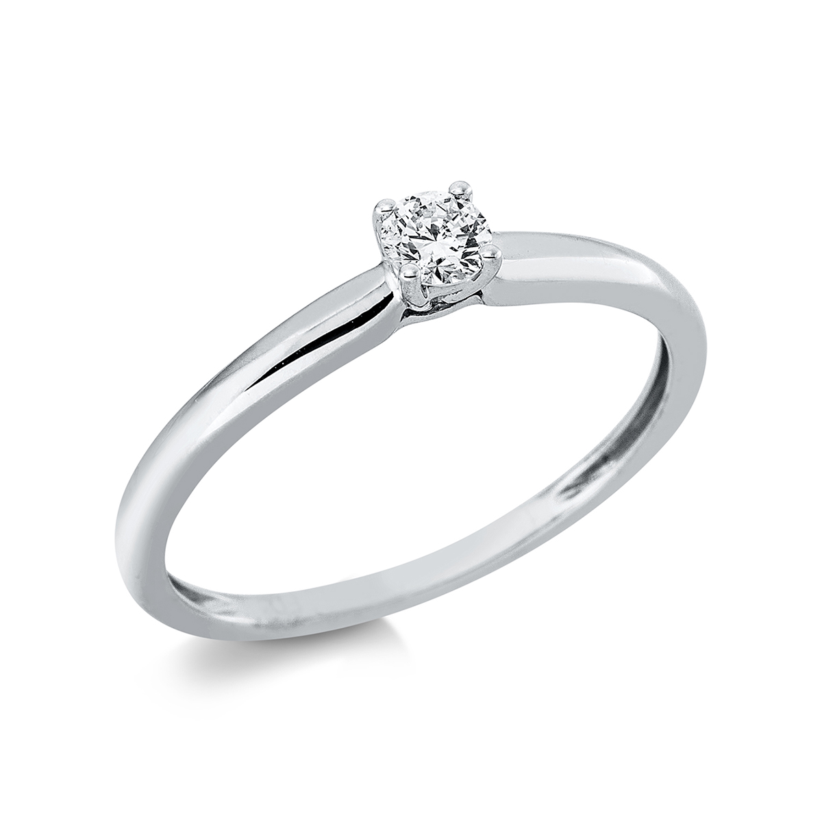 1DB21W Solitaeire Weißgold 18kt 0,15 Diamantringe mit 1 Diamanten - 1DB21 – Bild 1