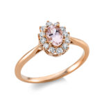 Farbstein Rosegold 18kt 0,20 Diamantringe Farbstein 0,4 ct - 1DB62