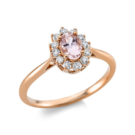 Farbstein Rosegold 18kt 0,20 Diamantringe Farbstein 0,4 ct - 1DB62
