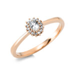 Farbstein 4er-Krappe Rosegold 18kt 0,05 Diamantringe Farbstein 0,13 ct - 1DB63