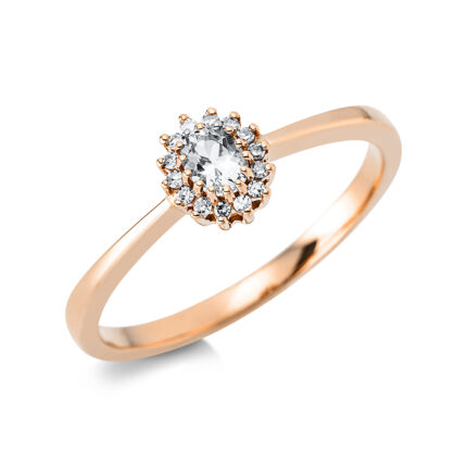 Farbstein 4er-Krappe Rosegold 18kt 0,05 Diamantringe Farbstein 0,13 ct - 1DB63