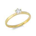 Solitaeire 6er-Krappe Gelbgold 18kt 0,29 Diamantringe mit 1 Diamanten - 1DC37
