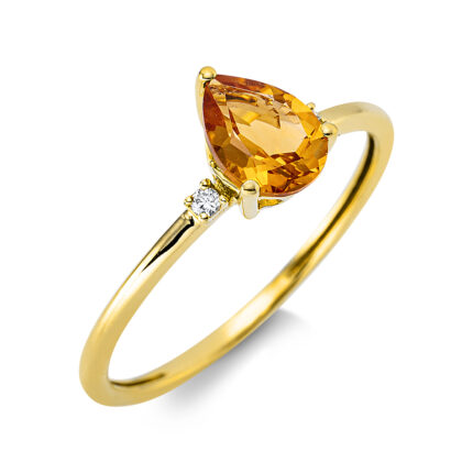Farbstein Gelbgold 18kt 0,02 Diamantringe Farbstein 0,62 ct - 1DD44