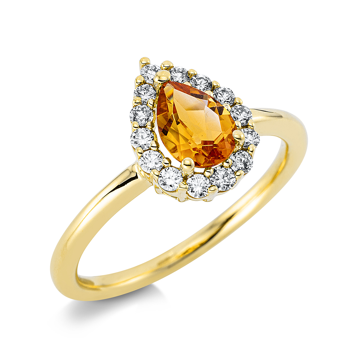 1DD63G Farbstein Gelbgold 18kt 0,25 Diamantringe Farbstein 0,62 ct - 1DD63 – Bild 1