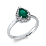 Farbstein 3er-Krappe Weißgold 18kt 0,24 Diamantringe Farbstein 0,74 ct - 1DH77