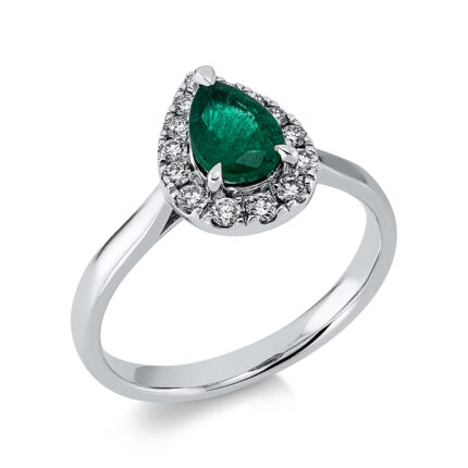 Farbstein 3er-Krappe Weißgold 18kt 0,24 Diamantringe Farbstein 0,74 ct - 1DH77