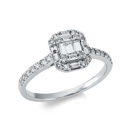 Baguette Weißgold 18kt 0,56 Diamantringe mit 37 Diamanten - 1DH87