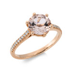 Farbstein 6er-Krappe Rosegold 18kt 0,09 Diamantringe Farbstein 1,7 ct - 1DI09
